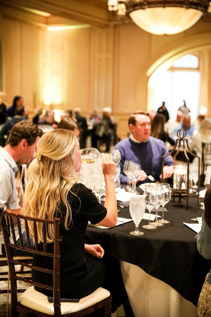 The Gaillardia dining room set for an evening event